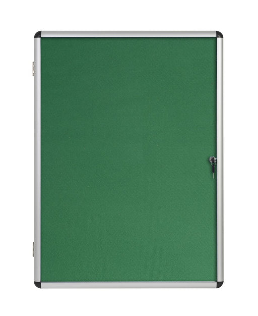 Bi-Office Enclore Indoor Lockable Notice Board Non Magnetic 12 x A4 Wall Mounted 94 (W) x 98.1 (H) cm Green