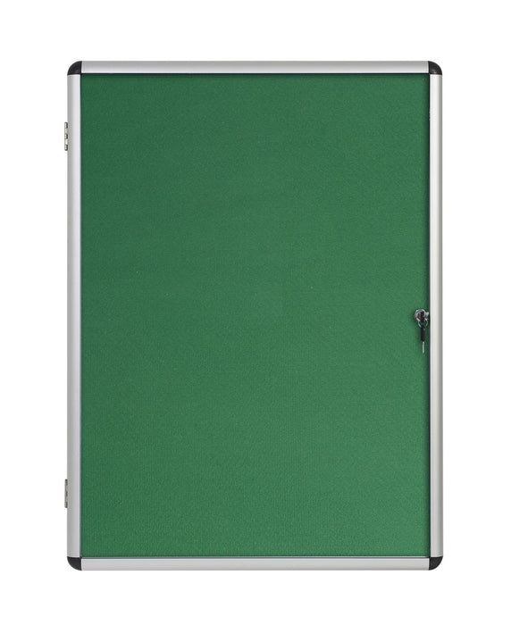 Bi-Office Enclore Indoor Lockable Notice Board Non Magnetic 12 x A4 Wall Mounted 94 (W) x 98.1 (H) cm Green