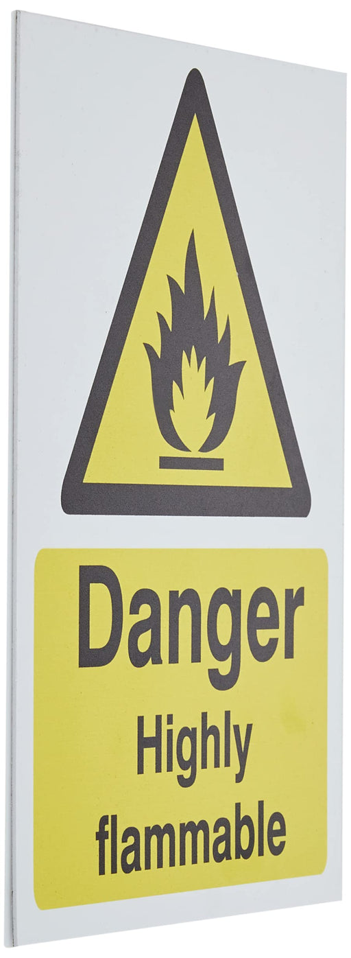 Warning Sign Highly Flammable Self Adhesive Plastic 20 x 15 cm