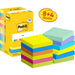 Post-it Super Sticky Notes Energetic Assorted 76 mm x 76 mm 100 Sheets 8 + 4 Free