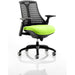 Dynamic Synchro Tilt Task Operator Chair Height Adjustable Arms Flex Black Back, Myrrh Green Seat Without Headrest Medium Back