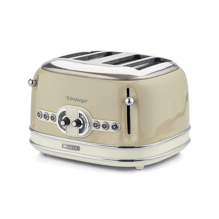 Ariete Toaster 4 Slices Stainless Steel Vintage 1600W Beige