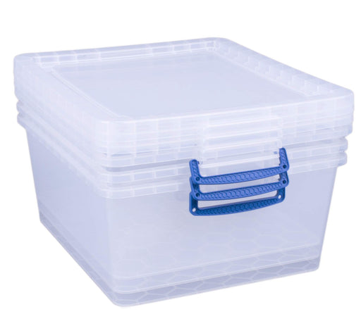 Really Useful Box Plastic Nestable Storage Boxes 17.5 Litre 383 x 460 x 195 mm Pack of 3