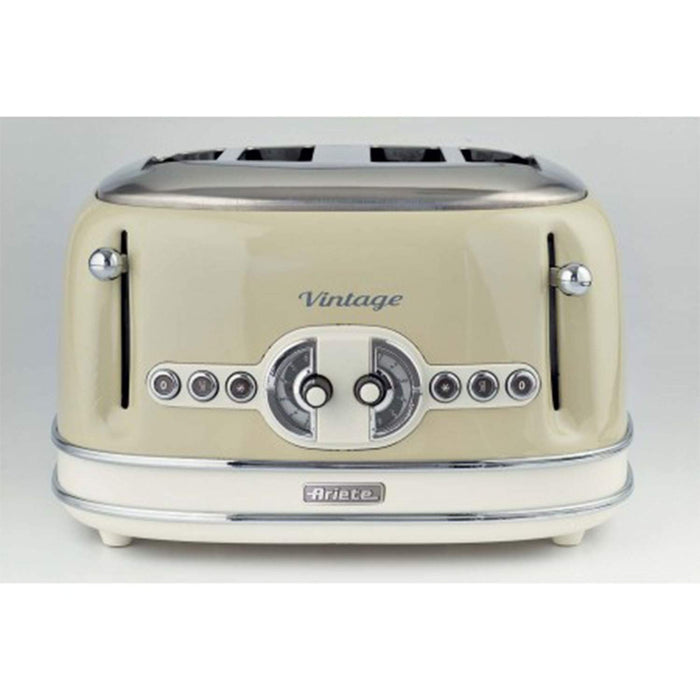 Ariete Toaster 4 Slices Stainless Steel Vintage 1600W Beige