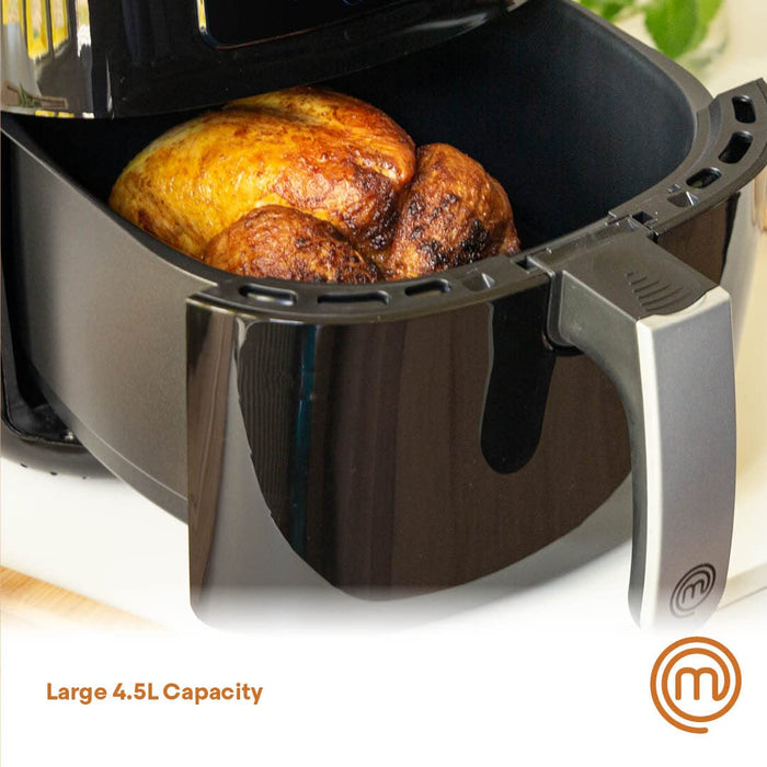 MasterChef Air Fryer Non-Stick PTFE coating 4.5L UK Black, Silver