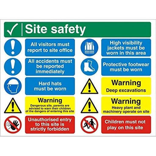 Site Sign Construction Site Safety PVC 45 x 60 cm