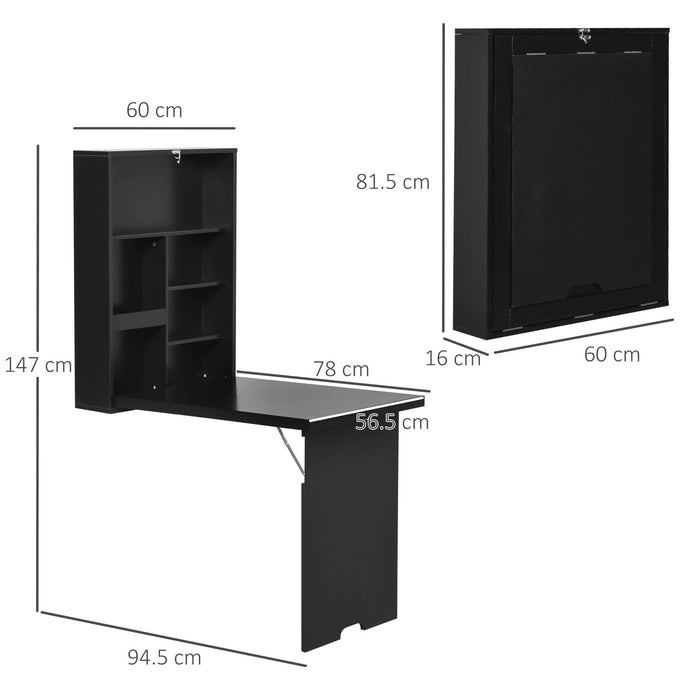 HOMCOM Foldable Table Black 945 x 650 x 1,470 mm