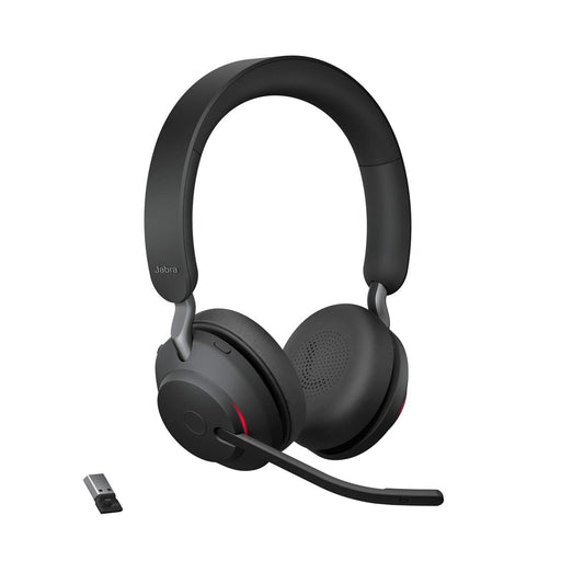 Jabra Evolve2 65 UC Stereo - Headset - on-ear - Bluetooth - wireless - USB-A - noise isolating - black