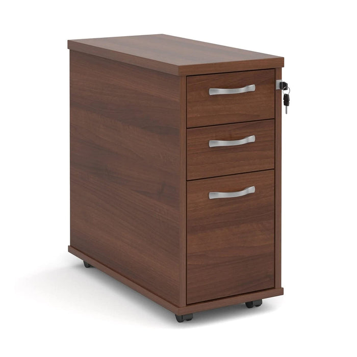 Mobile Pedestal with Lockable 3 drawers Wood 300 x 600 x 630mm Walnut Colour