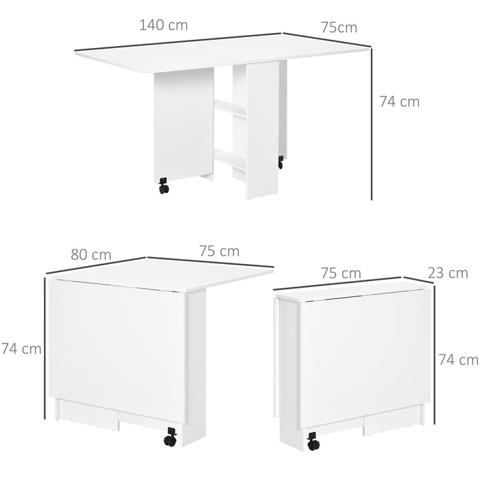 HOMCOM Foldable Table 02-0621 White 1,400 x 800 x 740 mm