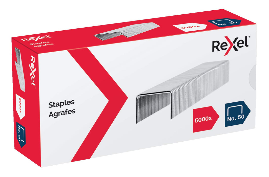 Rexel Supreme Staples 2115683 50 Sheets Silver Metal Pack of 5000