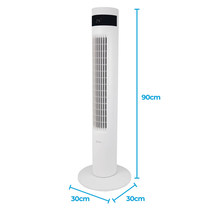 igenix Tower Fan IGFD6035W Non Height Adjustable Main 50 W Plastic White 3 30 x 30 x 90 cm