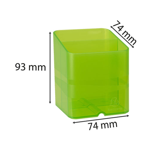 Exacompta Chromaline Pen Box Plastic Anise Green 7.4 x 7.4 x 9.3 cm