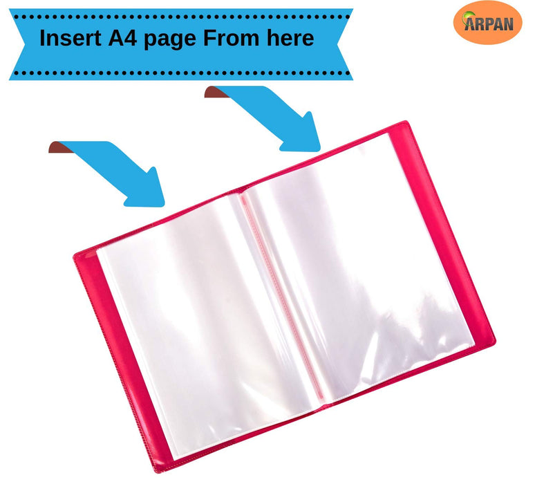 ARPAN Display Book A4 Pink 24 Pockets