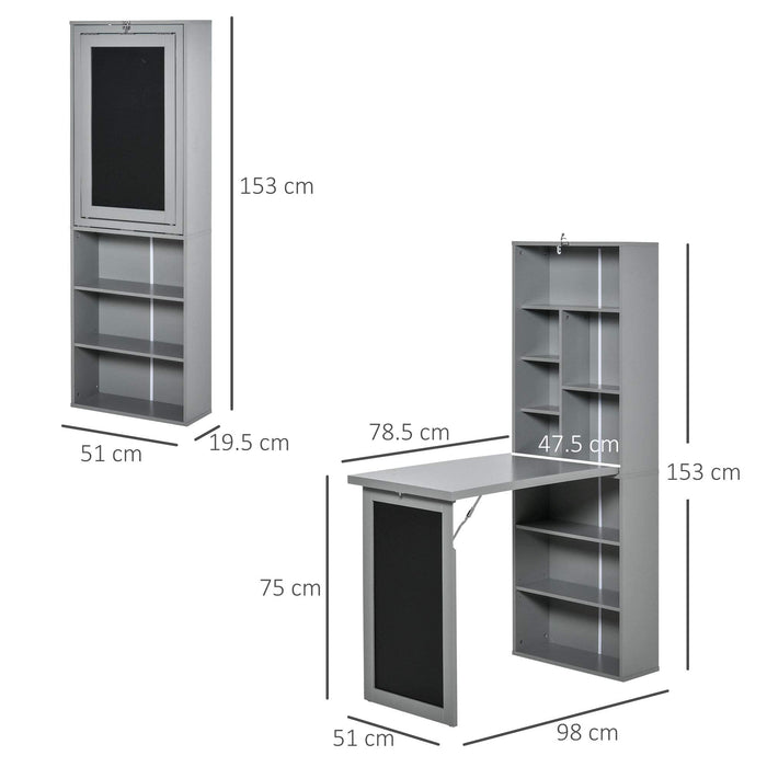 HOMCOM Desk with Shelves Grey 510 x 1,530 mm