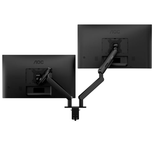 AOC AM420B - Mounting kit (grommet mount, clamp, monitor arm, gas spring) - for 2 flat panels - simple and sleek - aluminium alloy - black - screen size: 17"-34" - desk-mountable