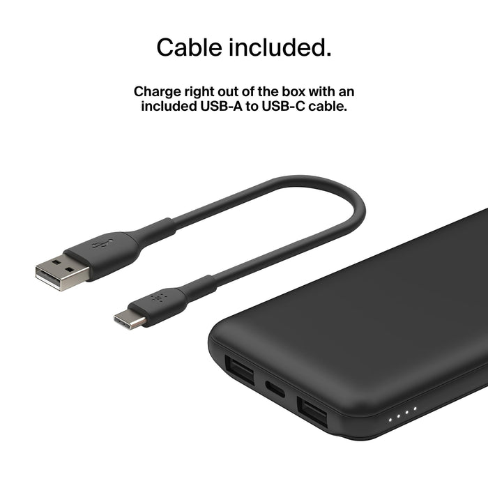 Belkin BoostCharge 10K USB-A USB-C 15W Power Bank Rose Black