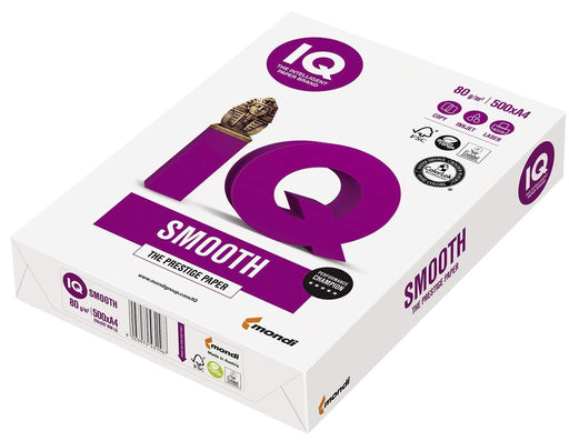 Mondi IQ Smooth A4 Printer Paper White 80 gsm Smooth 500 Sheets