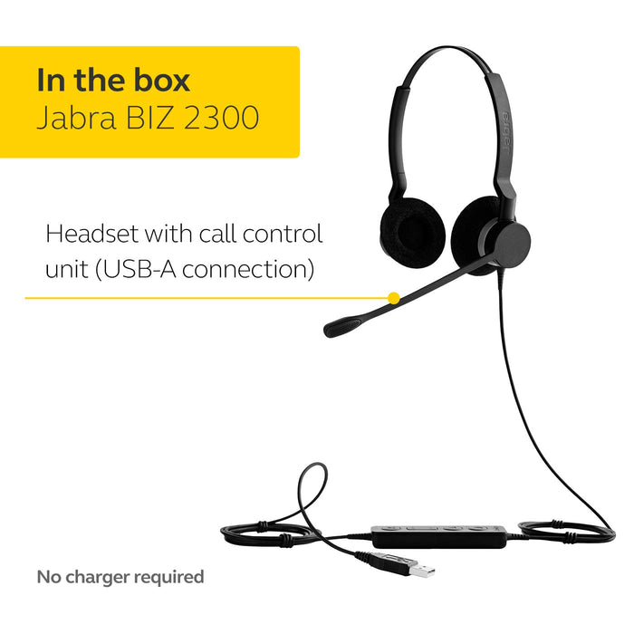 Jabra BIZ 2300 USB MS Duo - Headset - on-ear - wired - USB