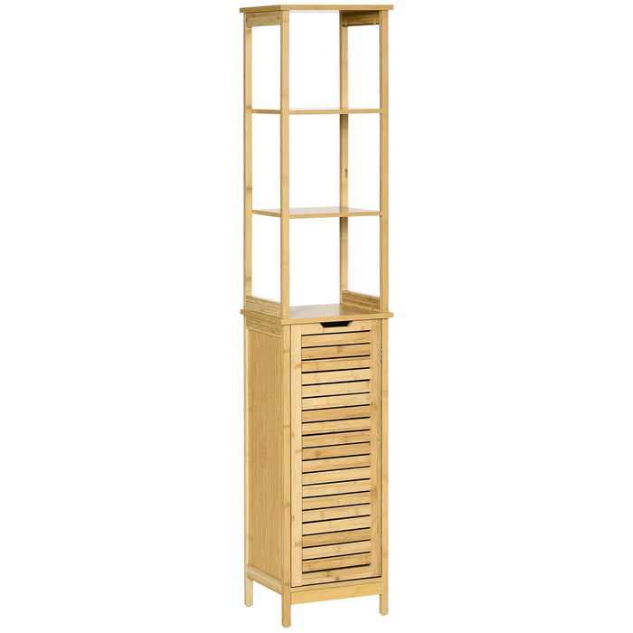 kleankin Cabinet Bamboo Natural wood finish 34 x 30 x 173 cm