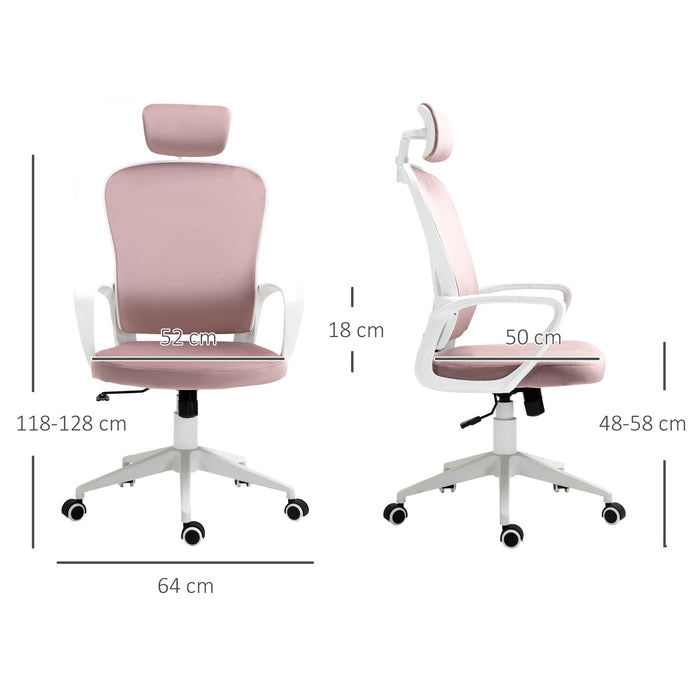 Vinsetto Office Chair 921-327V70PK Pink 64 (W) x 63 (D) x 128 (H) mm