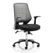 dynamic Synchro Tilt Operator Chair with Armrest and Adjustable Seat Relay Leather Black, Silver