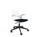 Basic Tilt Task Office Chair Fixed Arms Ergonomic Home Light Grey Back, Black Seat