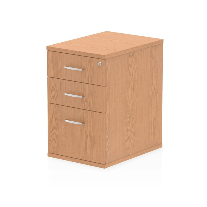 Impulse 600 Desk High Pedestal 3 Drawer Oak 430 x 600 x 730 mm