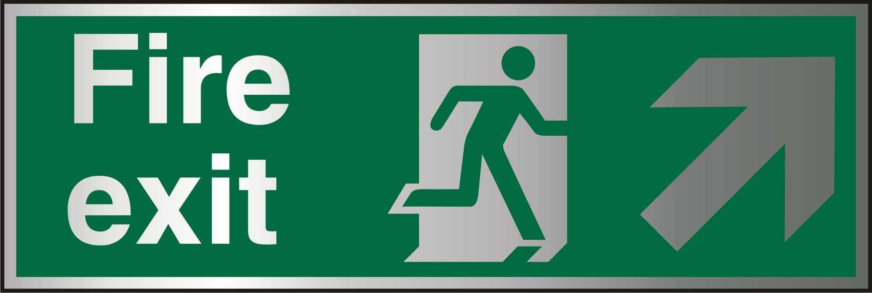 Fire Exit Sign Up Right Arrow Aluminium 15 x 45 cm