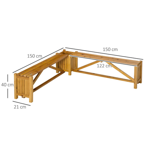 OutSunny Bench Fir 1,500 x 1,500 x 400 mm Brown