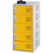 LINK51 Mild Steel Locker with 1 Door and Socket Charger Standard Deadlock Lockable with Key 450 x 450 x 896 mm Grey, Yellow