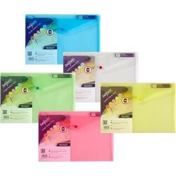 Snopake Polyfile Document Wallet Foolscap PP (Polypropylene) Landscape 36 (W) x 24 (D) x 24 (H) cm Assorted Pack of 5