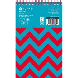 Foray Notepad Extreme Special format Ruled Spiral Bound Cardboard Hardback Turquoise 200 Pages Pack of 3