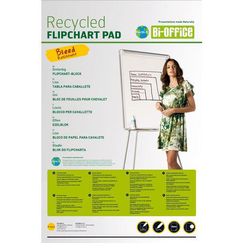 Bi-Office Earth Flipchart Pad Euro 50 Plain 50 Sheets Pack of 5