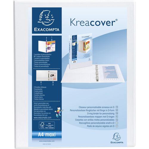 Exacompta Presentation Ring Binder 51941E Polypropylene A4 4 ring 20 mm White