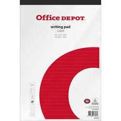 Office Depot Notepad A4+ Ruled Glued Paper Soft Cover White Perforated 200 Pages Pack of 5