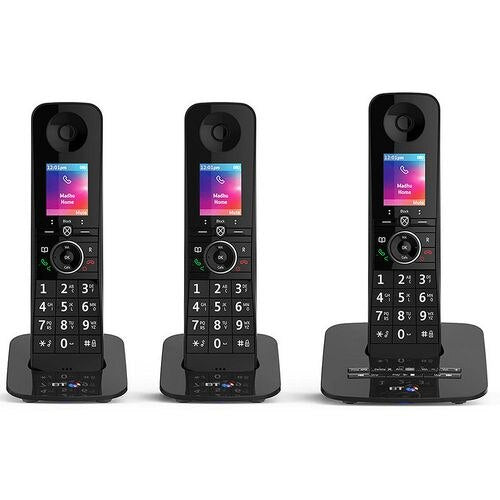 BT Premium Cordless Telephone 90632 Black Trio Handset