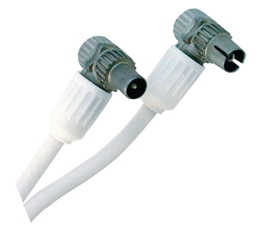 Hirschmann Coax Cable Coax Male - Coax Female Angled 5.00 m White