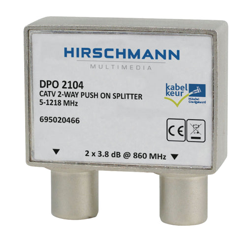 Hirschmann CATV Splitter 4.8 dB / 5-1218 MHz - 2 Outputs