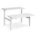 Elev8² Rectangular Sit Stand Back to Back Desk with White Melamine Top and White Frame 4 Legs Touch 1400 x 1650 x 675 - 1300 mm