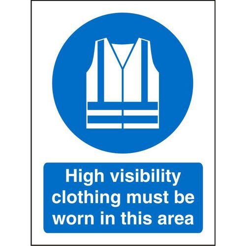 Mandatory Sign Hi Vis Plastic 60 x 40 cm