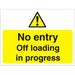 Warning Sign Off Loading Fluted Board 30 x 40 cm