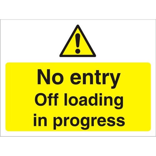 Warning Sign Off Loading Fluted Board 45 x 60 cm