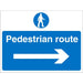 Site Sign Pedestrian Route with Right Arrow PVC 30 x 40 cm