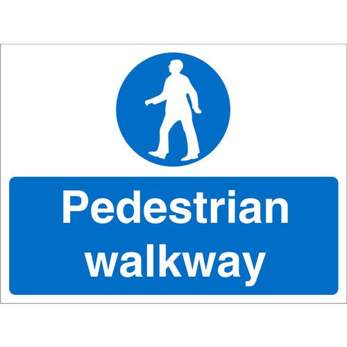 Mandatory Sign Walkway Fluted Board 45 x 60 cm