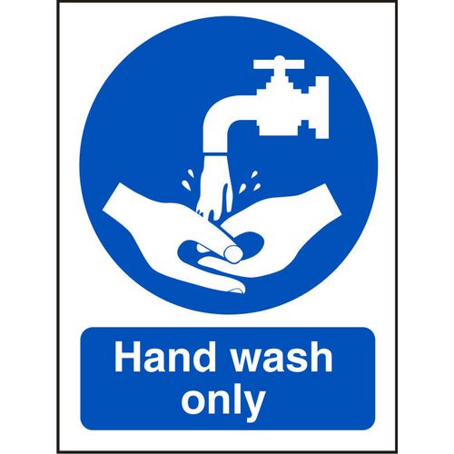 Catering Sign Hand Wash Only Vinyl 20 x 15 cm