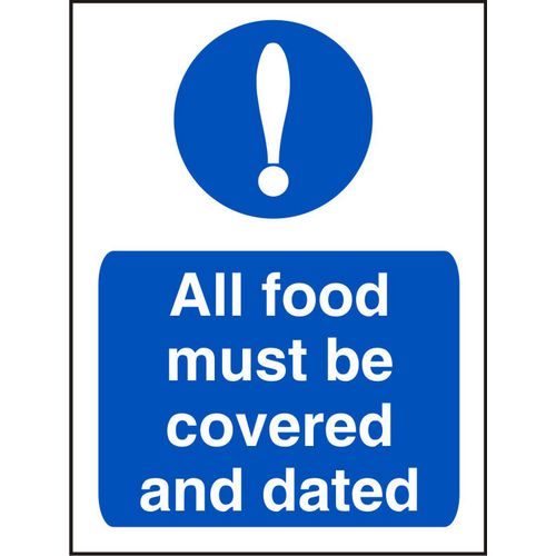 Catering Sign Covered And Dated Vinyl 20 x 15 cm