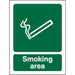 Mandatory Sign Smoking Area Vinyl 20 x 15 cm