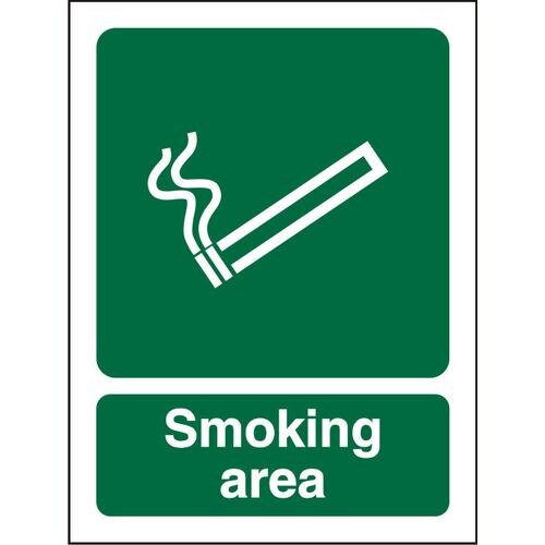 Mandatory Sign Smoking Area Vinyl 40 x 30 cm