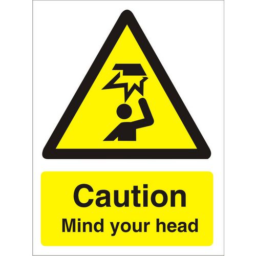 Warning Sign Mind Your Head Vinyl 30 x 20 cm